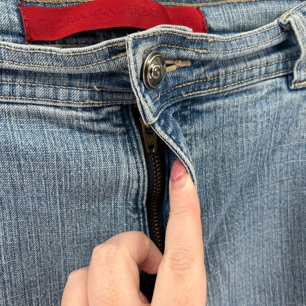 Gloria Vanderbilt Jeans Straight 14 Short Blue Medium Wash Denim High Rise Y2K - Picture 3 of 9